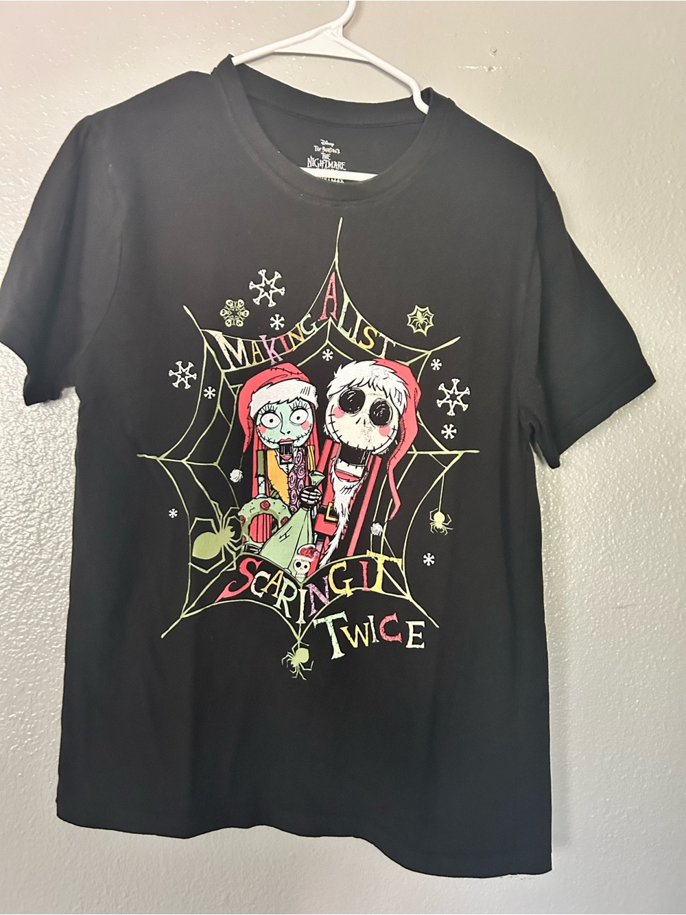 Disney Nightmare Before Christmas Making A List Graphic Tee Medium